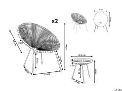 Best Beliani Kalustesetti Musta Poyta Ja 2 Tuolia Acapulco Ii