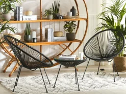 Best Beliani Kalustesetti Musta Poyta Ja 2 Tuolia Acapulco Ii