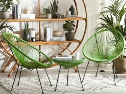 Best Sale Beliani Kalustesetti Vihrea Poyta Ja 2 Tuolia Acapulco Ii