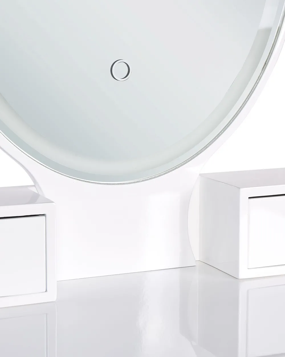 Store Beliani Kampauspoyta 3 Laatikkoa Led-Peili Jakkara Valkoinen/Kulta Rosey