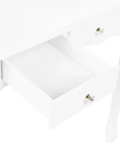 Säilytys<Beliani Kampauspoyta 4 Laatikkoa Peili Jakkara Valkoinen Amour