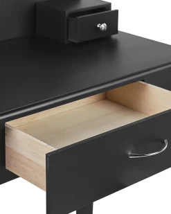 Säilytys<Beliani Kampauspoyta 3 Laatikkoa Peili Jakkara Musta Astre