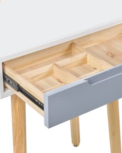 Hot Beliani Kampauspoyta Laatikko Led-Peili Jakkara Valkoinen/Harmaa Vesoul