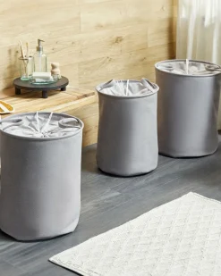 Säilytys<Beliani Kangaskori Harmaa 3 Kpl Archa