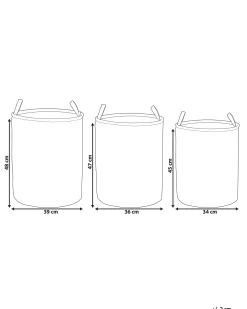 Säilytys<Beliani Kangaskori Harmaa 3 Kpl Archa