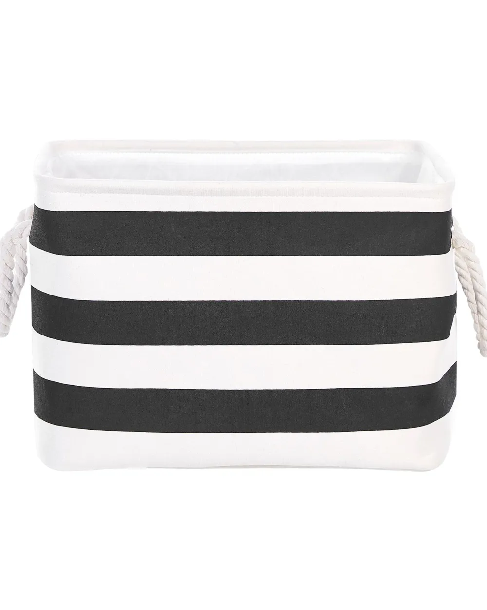 Säilytys<Beliani Kangaskori Musta/Valkoinen 3 Kpl Darqab