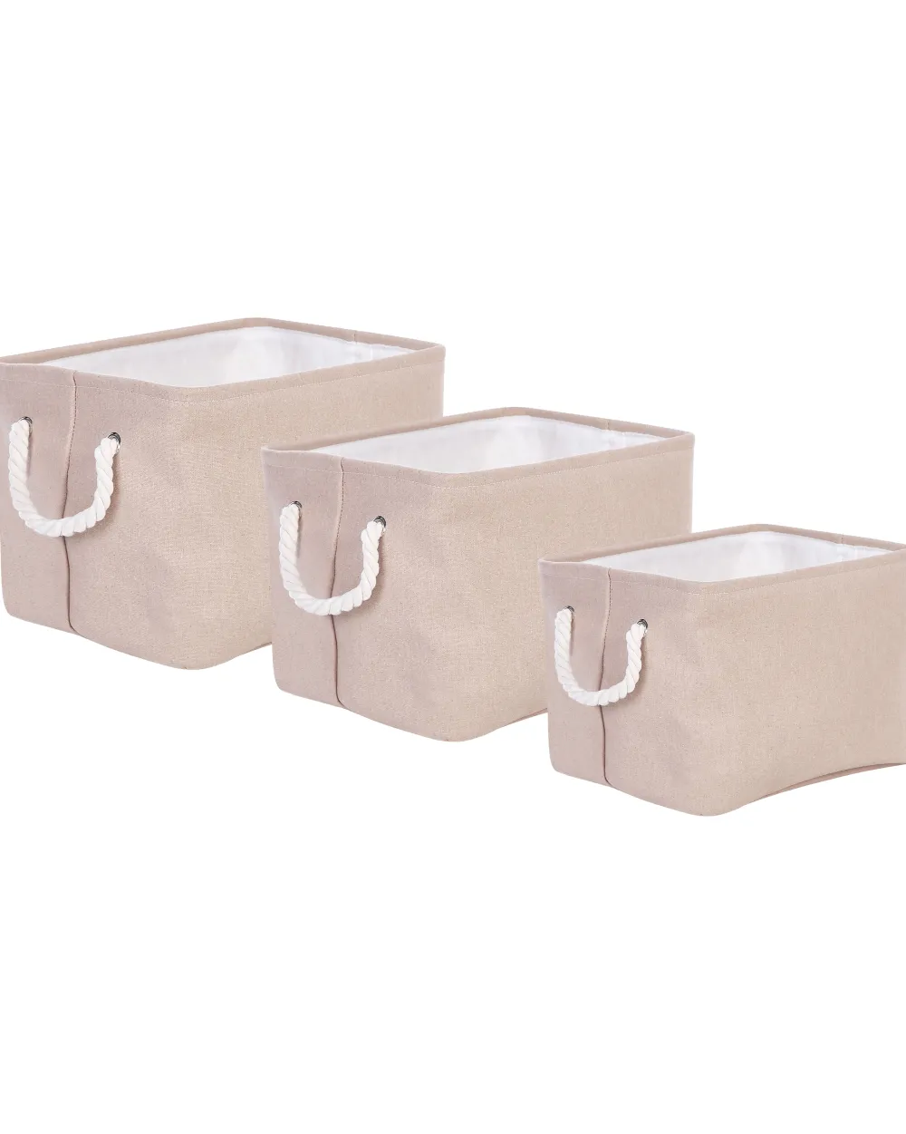 Säilytys<Beliani Kangaskori Ruskeanharmaa 3 Kpl Darqab