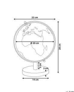 Fashion Beliani Karttapallo Ruusukulta/Vaaleanpunainen 28 Cm Cabot
