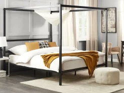 Sängyt<Beliani Katossanky Metalli Musta 180 X 200 Cm Lestards