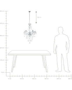 Hot Beliani Kattokruunu 5 Polttimoa Metalli Hopea Locone