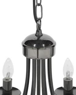 Valaisimet<Beliani Kattokruunu 8 Polttimoa Metalli Musta Teesta