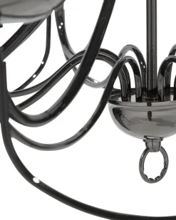 Valaisimet<Beliani Kattokruunu 8 Polttimoa Metalli Musta Teesta