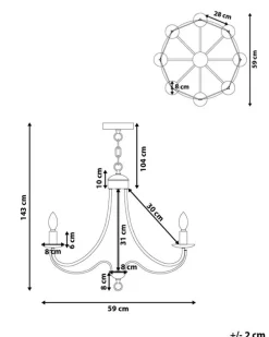 Valaisimet<Beliani Kattokruunu 8 Polttimoa Metalli Musta Teesta