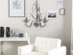 Sale Beliani Kattokruunu 3 Polttimoa Rauta Harmaa Isen