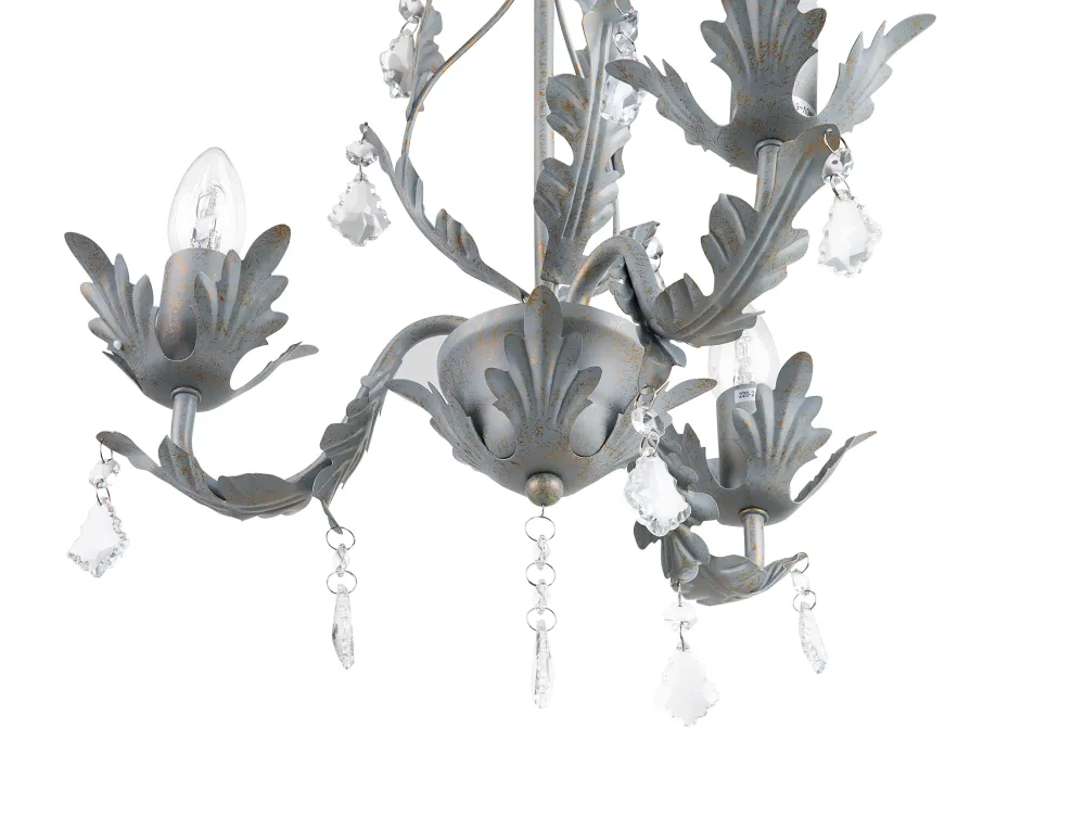 Sale Beliani Kattokruunu 3 Polttimoa Rauta Harmaa Isen