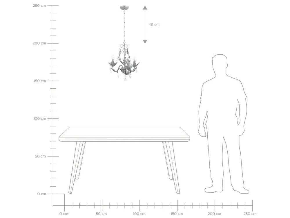 Sale Beliani Kattokruunu 3 Polttimoa Rauta Harmaa Isen