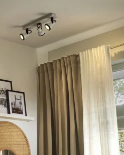 Valaisimet<Beliani Kattovalaisin 3 Polttimoa Rauta Valkoinen/Musta Baro