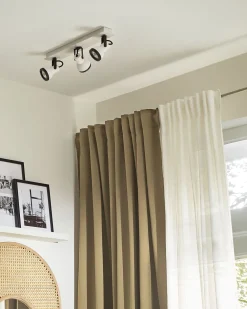 Valaisimet<Beliani Kattovalaisin 3 Polttimoa Rauta Valkoinen/Musta Baro