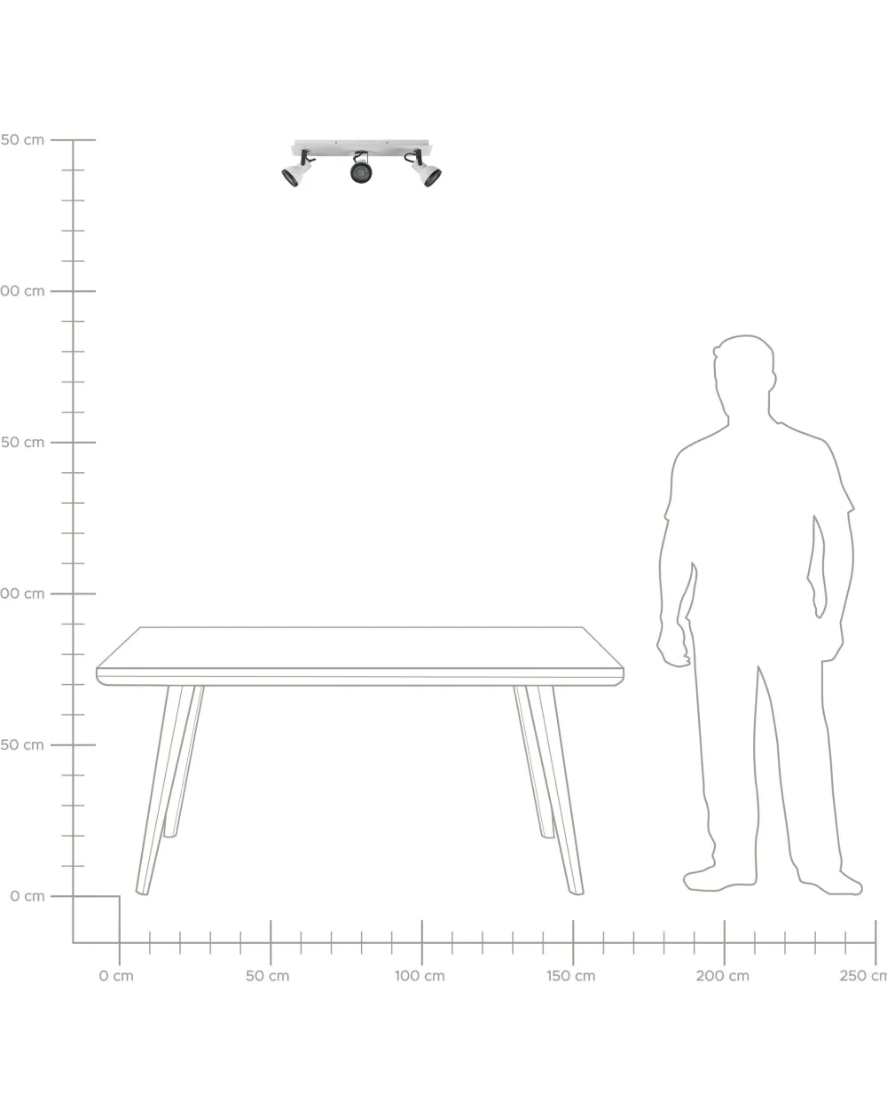 Valaisimet<Beliani Kattovalaisin 3 Polttimoa Rauta Valkoinen/Musta Baro