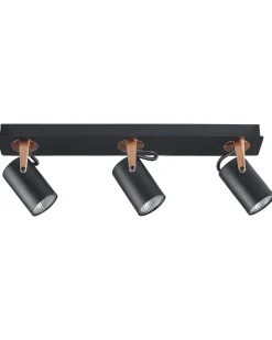 Flash Sale Beliani Kattovalaisin 3 Polttimoa Metalli Musta Klip