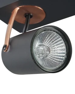 Flash Sale Beliani Kattovalaisin 3 Polttimoa Metalli Musta Klip