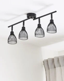 Fashion Beliani Kattovalaisin 4 Polttimoa Metalli Musta Golok