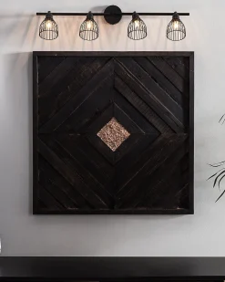 Fashion Beliani Kattovalaisin 4 Polttimoa Metalli Musta Golok