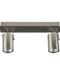 Valaisimet<Beliani Kattovalaisin 2 Polttimoa Metalli Hopea Klip