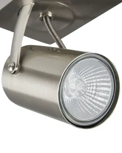 Valaisimet<Beliani Kattovalaisin 2 Polttimoa Metalli Hopea Klip