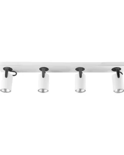 Discount Beliani Kattovalaisin 4 Polttimoa Metalli Valkoinen Klip