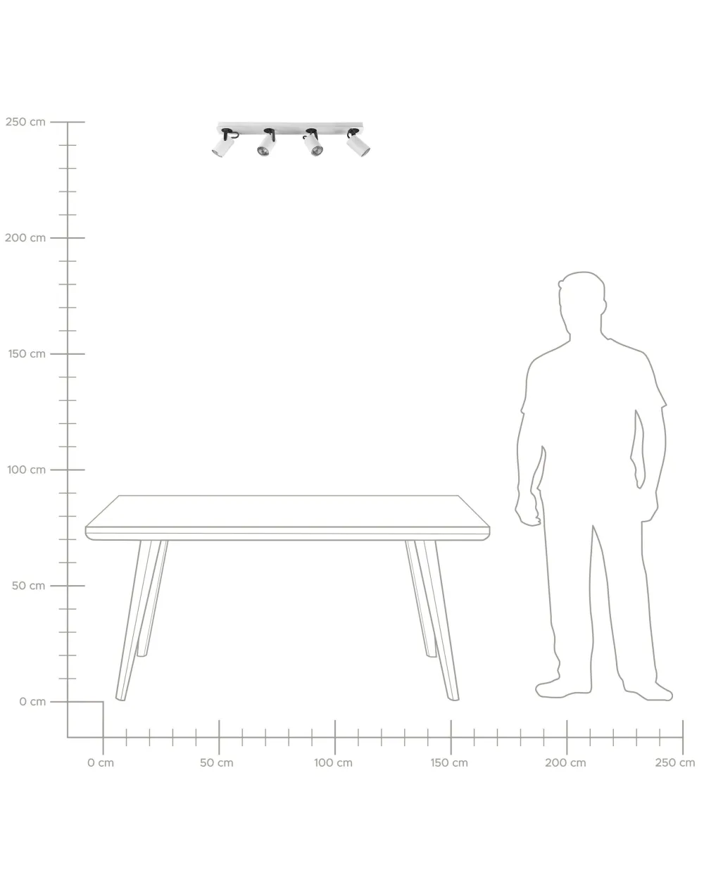 Discount Beliani Kattovalaisin 4 Polttimoa Metalli Valkoinen Klip