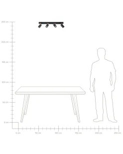 Valaisimet<Beliani Kattovalaisin 4 Polttimoa Metalli Musta Klip