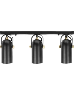 Cheap Beliani Kattovalaisin 3 Polttimoa Metalli Musta Tyria