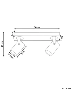 Best Beliani Kattovalaisin 2 Polttimoa Metalli Musta Klip