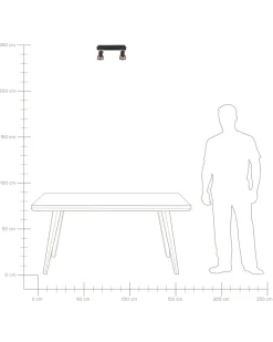 Shop Beliani Kattovalaisin 2 Polttimoa Rauta Musta/Kupari Baro