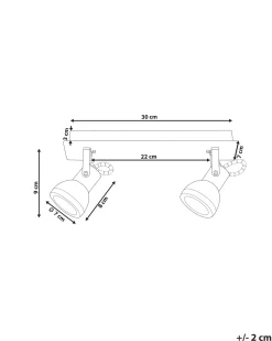 Shop Beliani Kattovalaisin 2 Polttimoa Rauta Musta/Kupari Baro