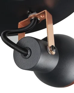 New Beliani Kattovalaisin 3 Polttimoa Rauta Pyorea Musta/Kupari Baro