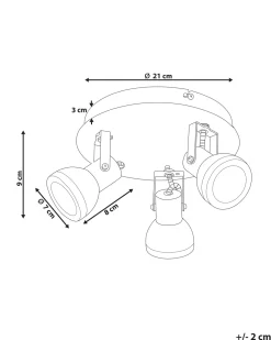 New Beliani Kattovalaisin 3 Polttimoa Rauta Pyorea Musta/Kupari Baro