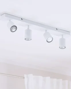 Shop Beliani Kattovalaisin 4 Polttimoa Metalli Valkoinen Tigris