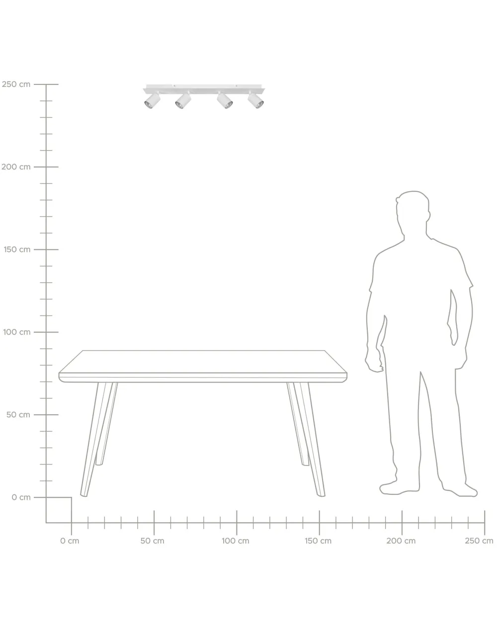 Shop Beliani Kattovalaisin 4 Polttimoa Metalli Valkoinen Tigris