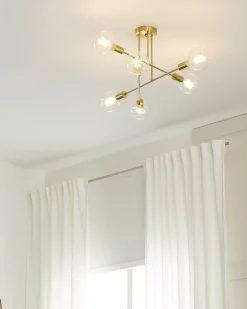 Valaisimet<Beliani Kattovalaisin 6 Polttimoa Metalli Messinki Kidane