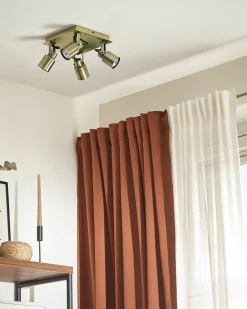 Valaisimet<Beliani Kattovalaisin 4 Polttimoa Rauta Messinki Bonte