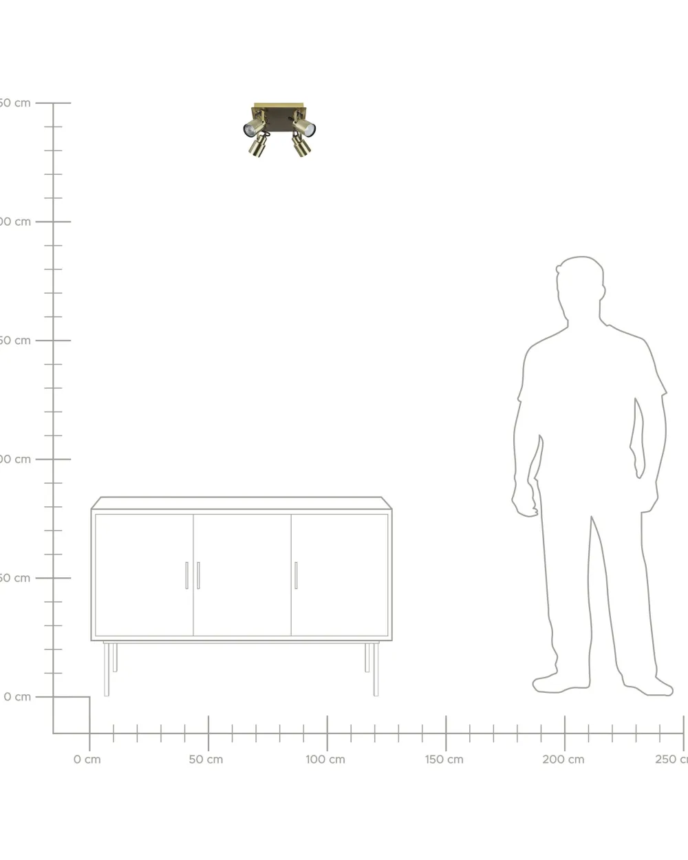 Valaisimet<Beliani Kattovalaisin 4 Polttimoa Rauta Messinki Bonte