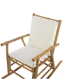 Shop Beliani Keinutuoli Bambu Vaalea Puu/Luonnonvalkoinen Frigole