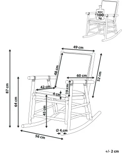 Shop Beliani Keinutuoli Bambu Vaalea Puu/Luonnonvalkoinen Frigole