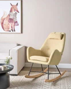 Tuolit<Beliani Keinutuoli Kangas Keltainen Arrie