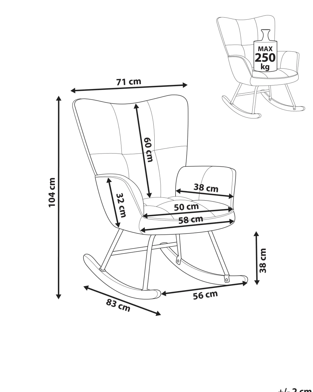 Shop Beliani Keinutuoli Kangas Sininen Oulu
