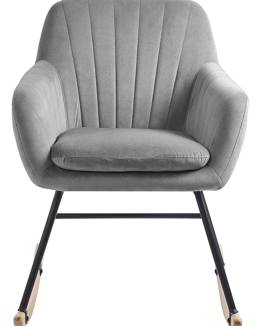 Nojatuolit<Beliani Keinutuoli Sametti Harmaa Liarum