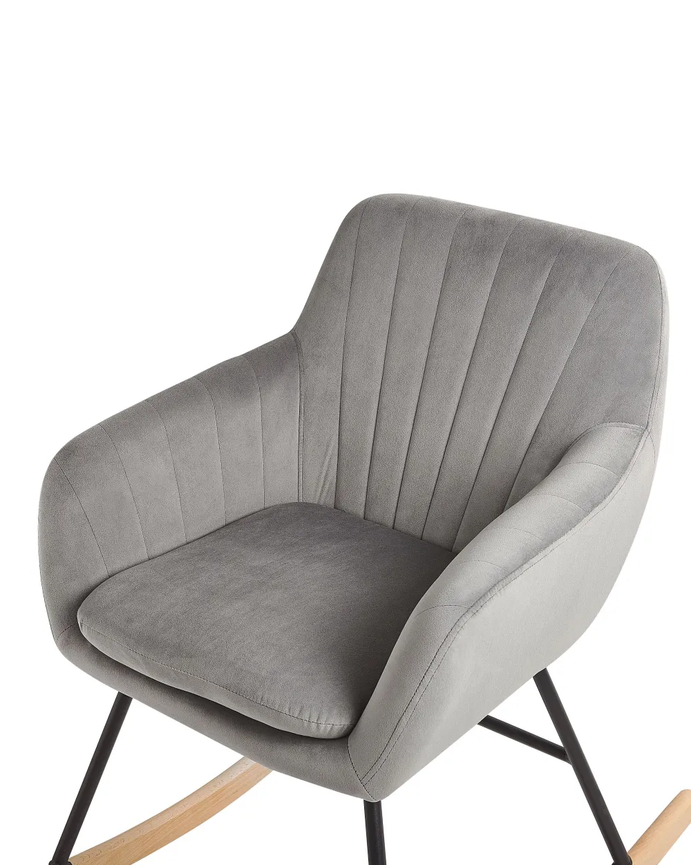 Nojatuolit<Beliani Keinutuoli Sametti Harmaa Liarum