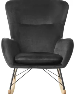 Tuolit<Beliani Keinutuoli Sametti Musta Ellan